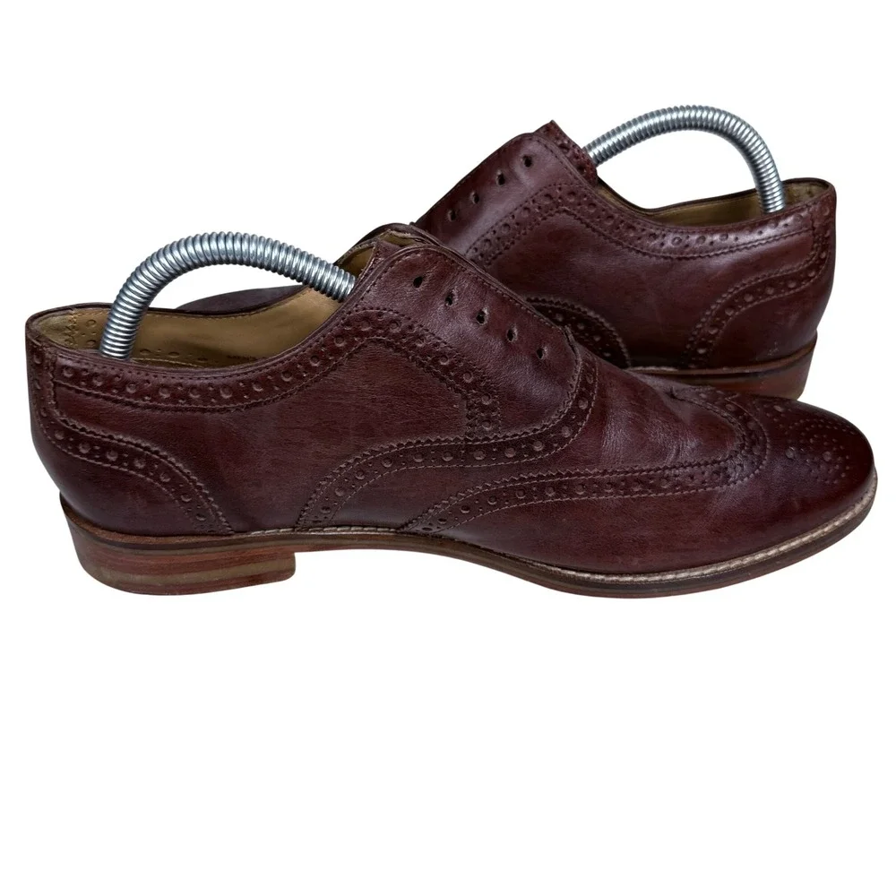 Cole Haan Wingtip Oxford Mens 8.5 Brown Leather Grand.OS Brogue Dress Shoes